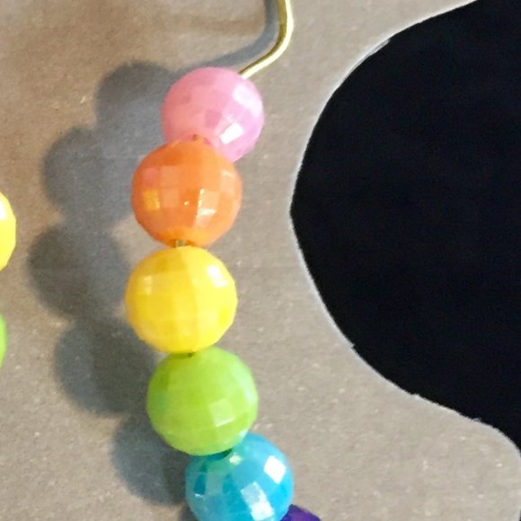 Pride love - Rainbow beaded partial hoop drop earrings GF hooks - Picture 5 of 5